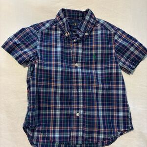 Ralph Lauren Kids Plaid Shirt - Blue, Green, and White 2t button down short